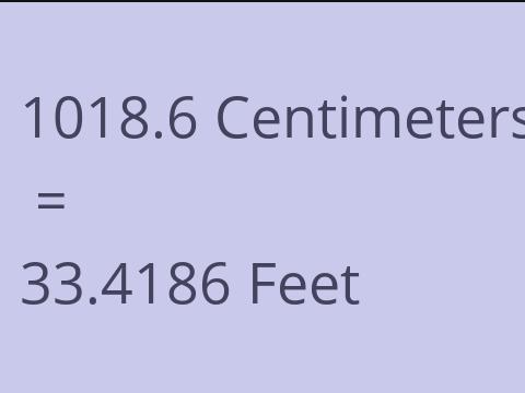 1018.6 CM TO FEET