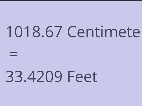 1018.67 CM TO FEET