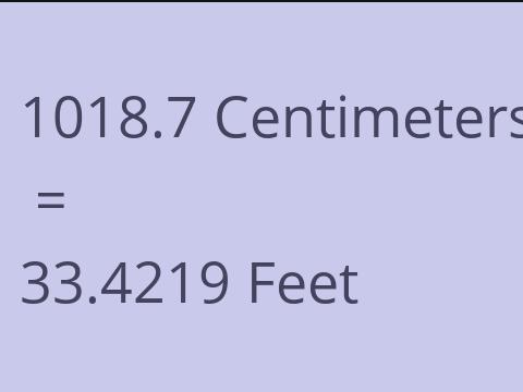 1018.7 CM TO FEET