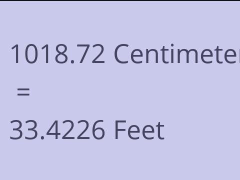 1018.72 CM TO FEET