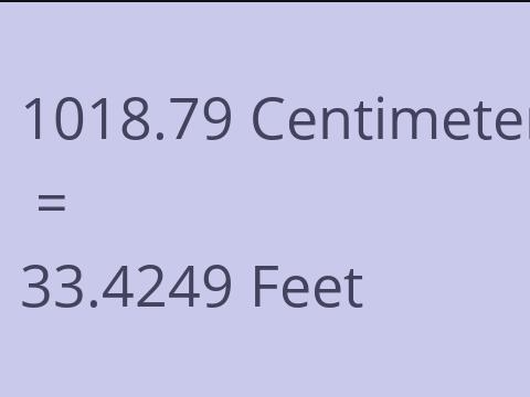 1018.79 CM TO FEET