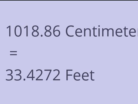 1018.86 CM TO FEET