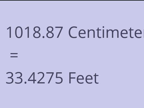 1018.87 CM TO FEET