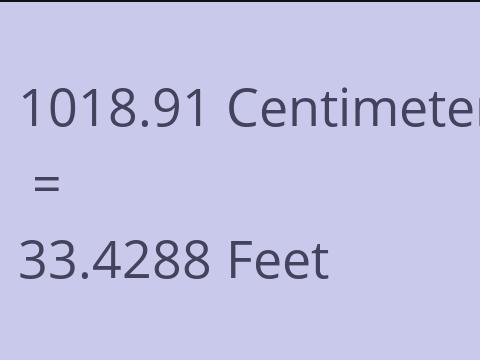 1018.91 CM TO FEET