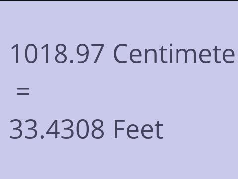 1018.97 CM TO FEET