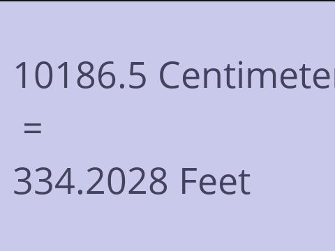 10186.5 CM TO FEET