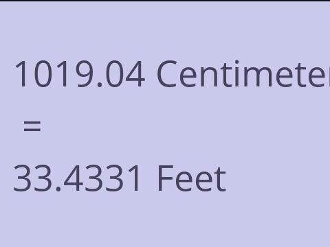 1019.04 CM TO FEET