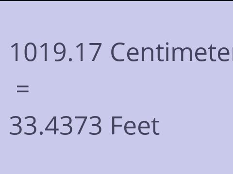 1019.17 CM TO FEET