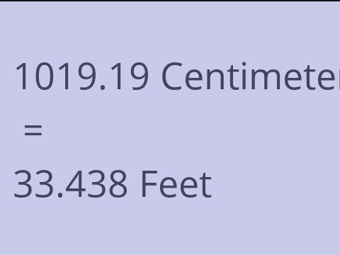 1019.19 CM TO FEET