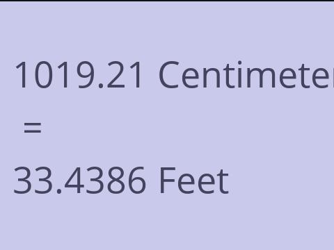 1019.21 CM TO FEET