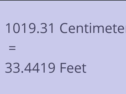 1019.31 CM TO FEET