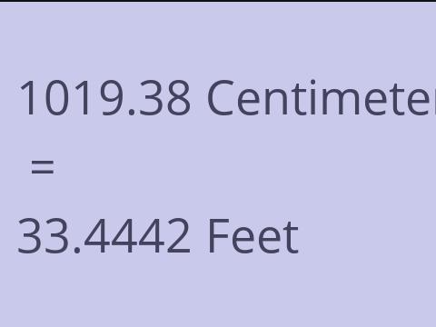 1019.38 CM TO FEET