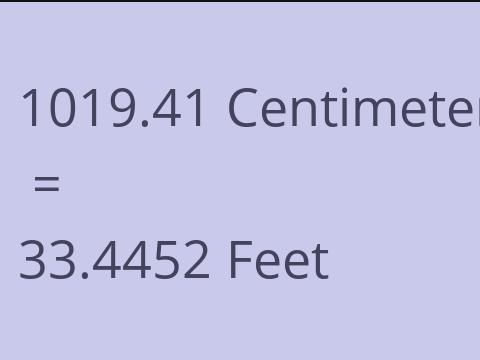 1019.41 CM TO FEET