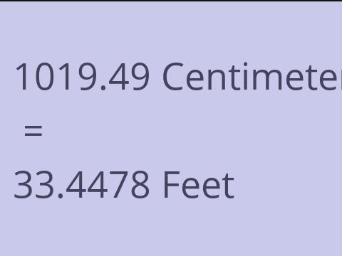 1019.49 CM TO FEET