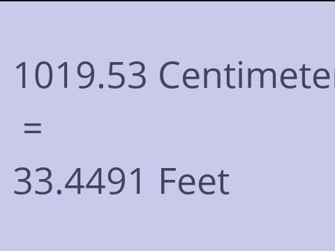 1019.53 CM TO FEET