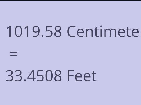 1019.58 CM TO FEET