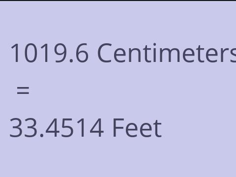 1019.6 CM TO FEET