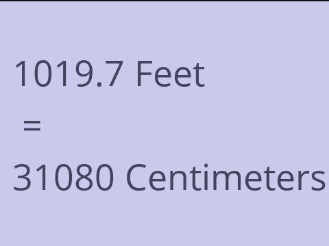 1019.7 FEET TO CM