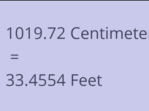 1019.72 CM TO FEET