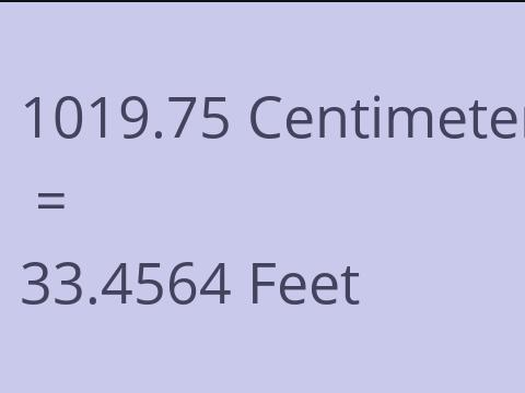 1019.75 CM TO FEET