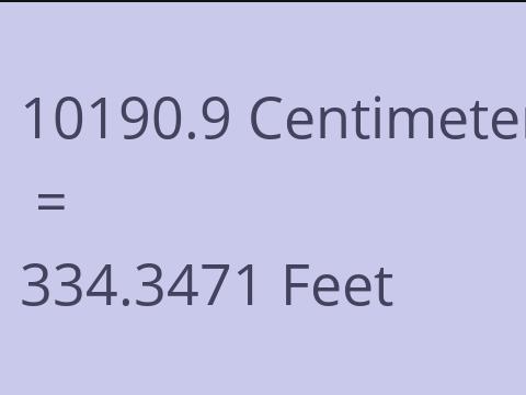 10190.9 CM TO FEET