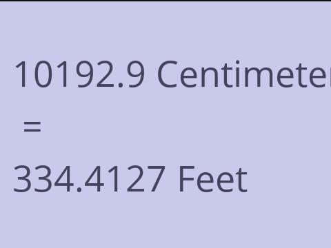10192.9 CM TO FEET