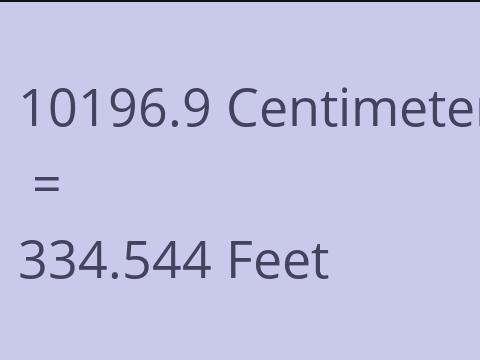 10196.9 CM TO FEET