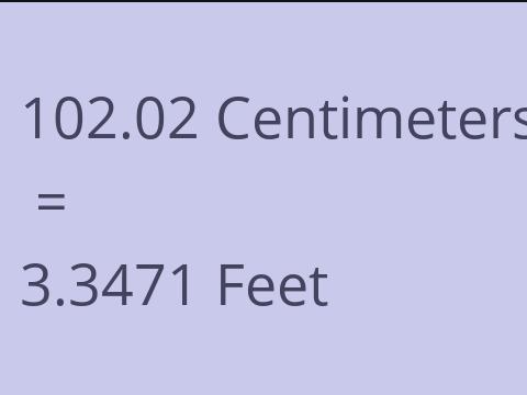 102.02 CM TO FEET