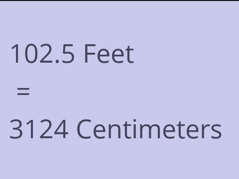 102.5 FEET TO CM