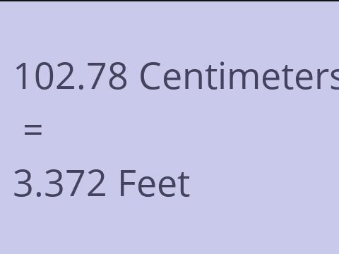 102.78 CM TO FEET