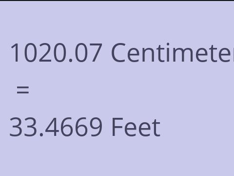 1020.07 CM TO FEET