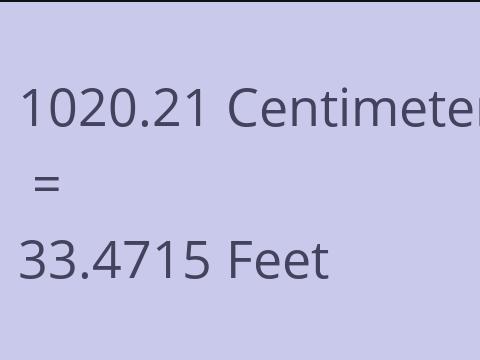 1020.21 CM TO FEET