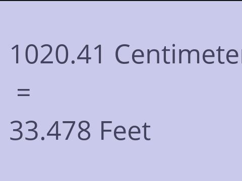 1020.41 CM TO FEET