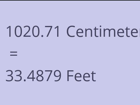 1020.71 CM TO FEET