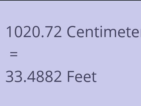 1020.72 CM TO FEET