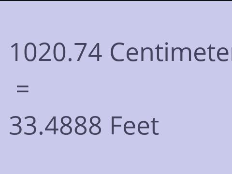 1020.74 CM TO FEET