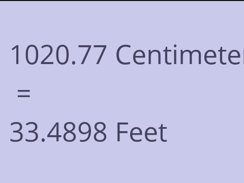 1020.77 CM TO FEET