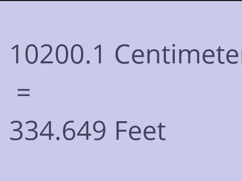 10200.1 CM TO FEET