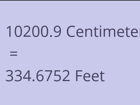 10200.9 CM TO FEET