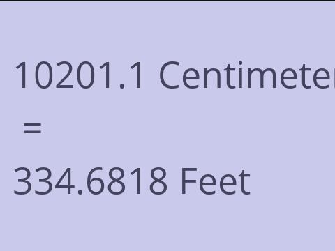 10201.1 CM TO FEET