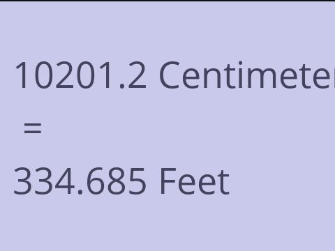 10201.2 CM TO FEET