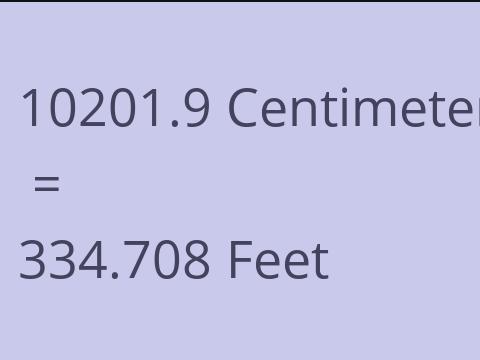 10201.9 CM TO FEET