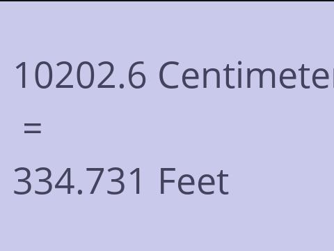 10202.6 CM TO FEET