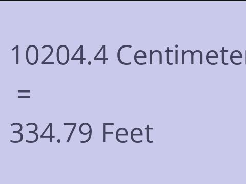 10204.4 CM TO FEET