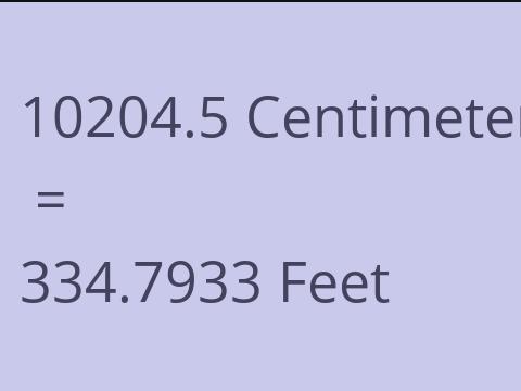 10204.5 CM TO FEET