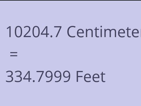 10204.7 CM TO FEET