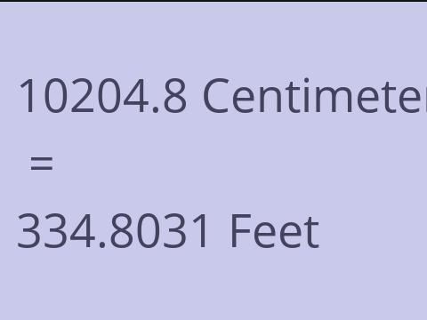 10204.8 CM TO FEET