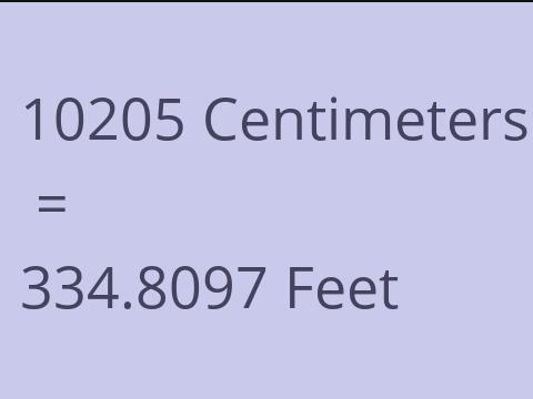 10205 CM TO FEET