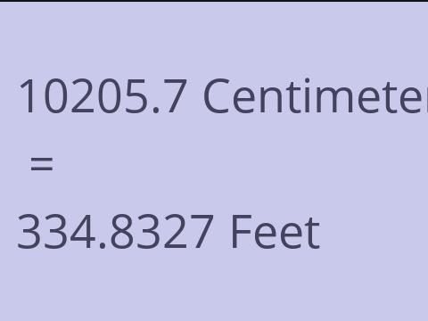 10205.7 CM TO FEET