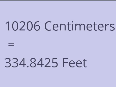 10206 CM TO FEET
